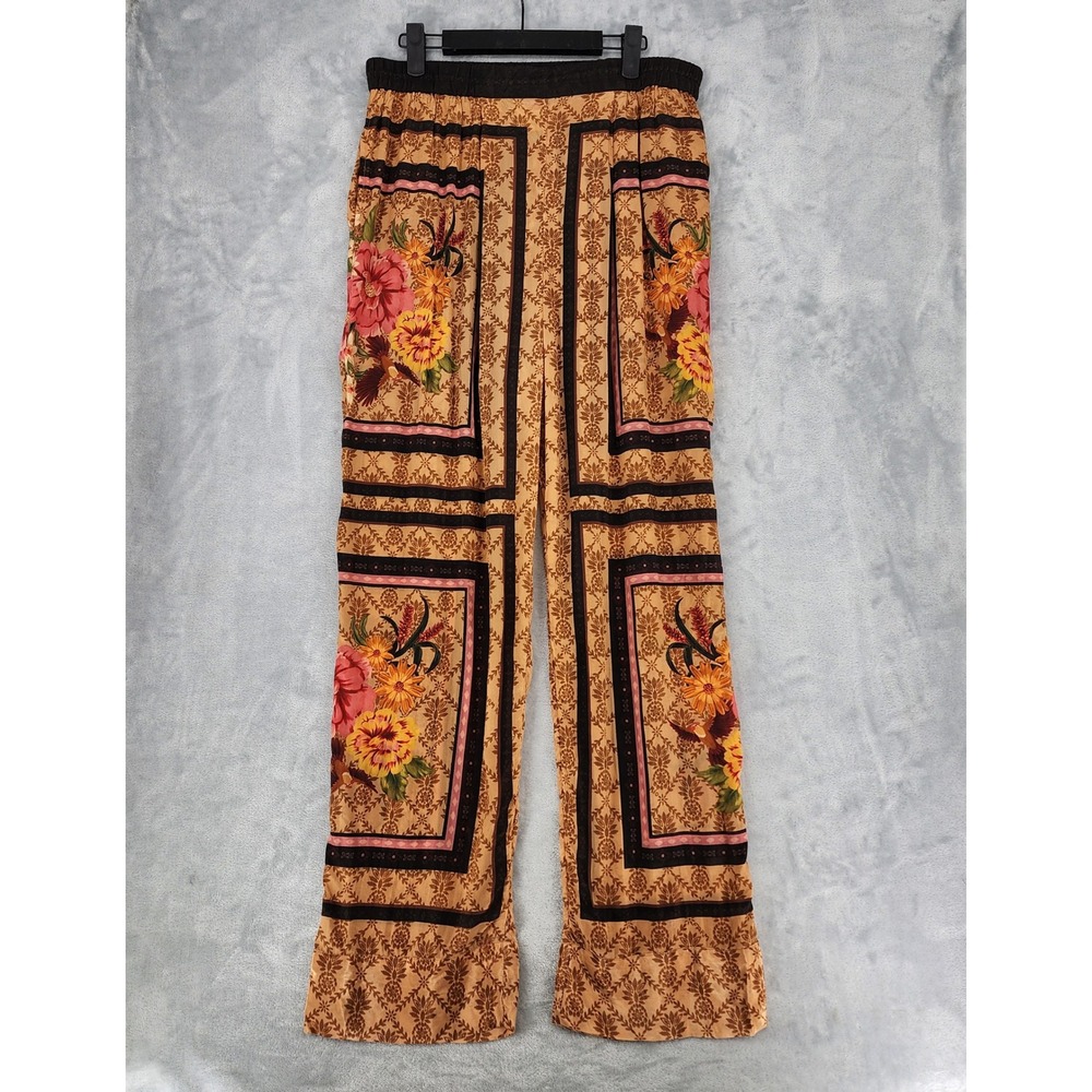 Farm Rio Pants Womens Size Large  Floral Charming Garden Scarves Print Pull On